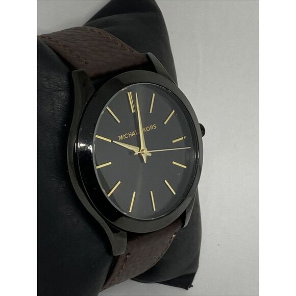 Michael Kors Slim Runway MK3221 Women's Brown Leather Analog Dial Watch JK594 - Picture 5 of 12